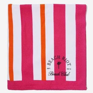 Beach Riot Beach Club Beach Towel in Pink, White and Orange